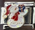 Maglia per bracciale italiano in acciaio inox con pupazzo di neve e scritta for you - 23 Pupazzo di Neve con Regalo