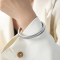 Chic minimalist silver stainless steel spring cuff bracelet for women's jewelry collection - 10MM Narrow / Steel
