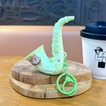 Creative light green saxophone keychain with cute Shiba Inu cartoon pendant - Shiba Inu Style / Green