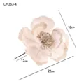 Champagne pink 18cm artificial Magnolia flower with gold glitter for Xmas tree - Champagne