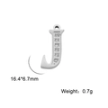 Silver letter J pendant in stainless steel with rhinestones, 16.4x6.7mm size - Letter J
