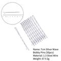 Confezione da 50 forcine per capelli argentate ondulate, clip in acciaio da 7 cm - 7cm Ondulato-Ispessito (50 pezzi) / Argento