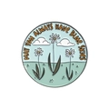 Round enamel pin with daisy and blue sky design featuring MAY YOU ALWAYS HAVE BLUE SKIES text - Blue Skies Round Style (QHXZ3009)