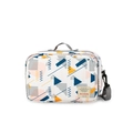 Wasserdichte Wickeltasche mit Geometrie-Print, grauen Griffen und verstellbarem Gurt - Polka Dots