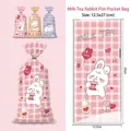 Pink and yellow cartoon rabbit milk tea candy bag, 12.5x27cm self-adhesive packaging - 3-in-1 Cute Style / 12.5x27cm (50pcs)