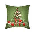 Grüner Weihnachts-Kissenbezug mit festlichem Baum und Merry Christmas Aufdruck - Bedruckter Weihnachtsbaum - Grün