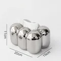 Boîte à mouchoirs en céramique argentée galvanisée avec design ondulé brillant - Boîte à Mouchoirs Nuage Guimauve 2116A - Argent Galvanisé