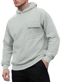 Sudadera con capucha para hombre en gris claro con forro polar y bolsillo frontal - S / Gris claro