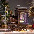 Linterna de tren navideño con bola de nieve, Papá Noel y decoración de luz LED - Tren de Bronce - Papá Noel