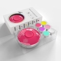 Roze elektrische nageltrimmer set met zes opzetstukken en de originele verpakking - Set van 6 Koppen / Engelse Kleurendoos / Roosrood
