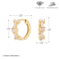 Detalle de pendientes de aro de plata S925 con piedras de circón 5A y medidas exactas - Plata 925 / Plata 925 chapada en oro amarillo