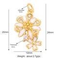 Pendentif marguerite en émail blanc et finition dorée, taille 12mm x 24mm - Style J / Or