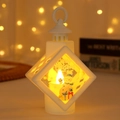Lanterna natalizia bianca a LED con stampa pupazzo di neve e luce calda decorativa - Pupazzo di neve