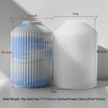 DIY silicone mold for vertical stripe vase and the 10.2cm high resin container result - Vase Style J-300b (J-300b)
