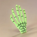Neongrüner Skeletthand-Haarclip mit schwarzen Details für die Halloween-Party - Grün
