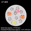 White silicone cherry blossom mold with small flower dimensions 1.3x1.3x0.5cm - 4# 8-Cavity Small Flower / Gray