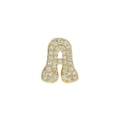 18k gold plated brass letter A pendant charm with micro-pave cubic zirconia crystals - Letter A Pendant-Gold