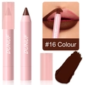 Crayon à lèvres mat longue tenue en brun foncé n°16 avec corps rose élégant - LP-A16