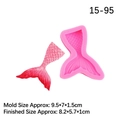 Stampo in silicone a coda di pesce rosa per fondente e cioccolato con dimensioni - Piccolo (Rosa)