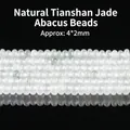Natural Tianshan Green Jade abacus beads 4x2mm for DIY jewelry making accessories - Abacus Bead 4*2mm Approx 145 Pcs