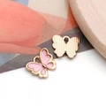 Pink enamel and gold butterfly pendants for DIY necklace and earring jewelry making - Pink Butterfly (13x10.5mm)
