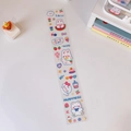 Adesivi carini in PET con orsetto e fragola per decorazione di scrapbooking - 1# Striscia Orso e Coniglio