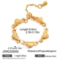 Détail du bracelet réglable à maillons croissant en acier inoxydable doré avec tailles - Bracelet à Maillons Torsadés Réglable (JDR0208006)