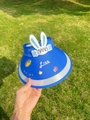 Kids solar fan sun hat in royal blue featuring 3D rabbit ears and cartoon prints - Ice Silk Rabbit Style / Ice Silk Rabbit-Royal Blue
