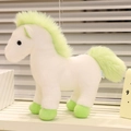Pupazzo di pony in peluche bianco e verde chiaro con criniera morbida e marchio CE - 30cm / Verde