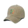 Detailed embroidery of UQ 1983 letters on washed khaki canvas baseball cap - Khaki