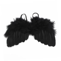 Children's black angel feather wings photography prop with adjustable shoulder straps - Black