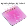 Rosa Schmetterlingspalette mit fünf transparenten Nagelkunst-Ständern zur Präsentation - Rosa Quadratischer Schmetterling / Inklusive 5 Halter