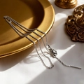 Silver thin S925 sterling silver chain necklace with lobster clasp and pin needle end - White Gold Universal Chain
