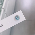 Blue faceted crystal stud earring with titanium steel screw back on display card - Single Piece / Lake Blue