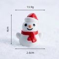 Miniature resin snowman figurine with red hat and scarf, 4cm height seasonal decor - Snowman with Red Scarf