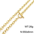 Collana a catena a O dorata con chiusura a T 550x6mm in acciaio inossidabile - 550x6mm / Oro