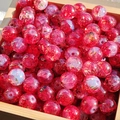 Deep red water-dyed glass beads with gold foil textures for DIY craft projects - 10mm / Dyed Red