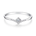 Minimalist V-shaped S925 sterling silver ring featuring shimmering white zircon accents - US 6 / Fdjz-247 / White Gold