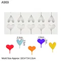 10-cavity heart silicone mold for chocolate and candy with colorful finished samples - 2# (10-Cavity Heart) / Gray