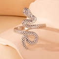 Detailed macro view of a silver snake-shaped ring with realistic scale texture on stone - Steel Color Style 5