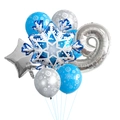 Set di palloncini a tema ghiaccio con fiocco di neve e numero 9 argento metallizzato - Palloncino Fiocco di Neve Numero 9
