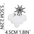 Detail view of ghost patch with spider web embroidery and dimensions 5.5cm x 4.5cm - No.39 (Large)