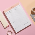 Magnetischer Tagesplaner Block mit Stundenplan und To-Do-Liste in Weiß - Rosa