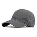 Casquette de baseball gris foncé à séchage rapide avec trous laser respirants - Taille Unique 55-59cm / Gris foncé
