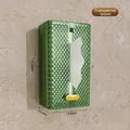 Porta fazzoletti a parete verde trasparente con trama a diamante e finitura dorata - Verde Trasparente