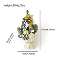 Mini kerstboom afmetingen met 21cm hoogte en gewicht van 58,6g voor tafeldecoratie - Goud
