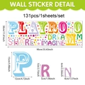 Detail van 131 stuks kleurrijke muurstickers met motiverende woorden en sterrenaccenten - 90*30cm / Inspirerende Engelse Stijl (UV24Y12470T_R)