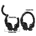 Gothic black skull and rose stainless steel hinged ear gauges with 20mm inner diameter - Black Skull Floral