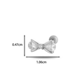 Silver bow cartilage piercing with drop-shaped zircon crystals, 0.47cm by 1.06cm size - 1# Silver