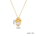 Collana in acciaio al titanio con grande cristallo a cuore e ciondolo a corona - Corona Bianca